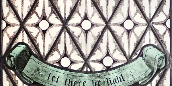 Szalagos felirat terülő mintával